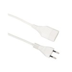 Kunststoff-Verlängerungskabel, 5m, weiss, 2-polig, T11/T11, Kupplung angespritzt
