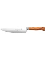 Schwertkrone Couteau de cuisine forgé de 20 cm – manche en bois d'olivier Argenté/Brun