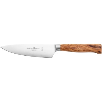 Kochmesser 16 cm geschmiedet Olivenholz, Schwertkrone - Made in Solingen