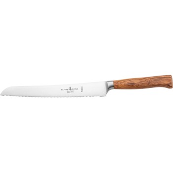 Brotmesser geschmiedet Olivenholz, Schwertkrone - Made in Solingen