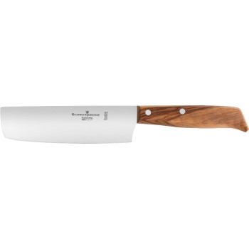 Schwertkrone Couteau Nakiri en bois d'olivier - 17 cm Argenté/Brun Schwertkrone Couteau Nakiri en bois d'olivier - 17 cm Argenté/Brun