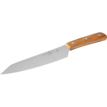 Schwertkrone Couteau de cuisine Kengata 20 cm – bois d'olivier Argenté/Brun Schwertkrone Couteau de cuisine Kengata 20 cm – bois d'olivier Argenté/Brun