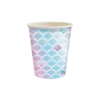 ScrapCooking Becher Meerjungfrau 25cl, 9cm 8 Stück, blau-pink