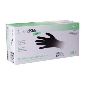 SecondSkin Nitril-Handschuhe XL, schwarz, 90 Stk SecondSkin Nitril-Handschuhe XL, schwarz, 90 Stk
