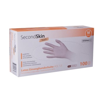 SecondSkin Latexpuderfrei Einweghandschuh M, 1 VP à 100 Stück SecondSkin Latexpuderfrei Einweghandschuh M, 1 VP à 100 Stück