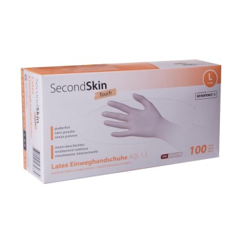 SecondSkin Latexpuderfrei Einweghandschuh L, 1 VP à 100 Stück SecondSkin Latexpuderfrei Einweghandschuh L, 1 VP à 100 Stück