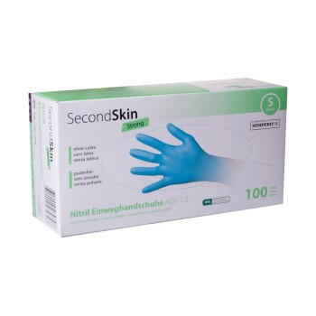 SecondSkin Nitrili Einweghandschuh S, 1 VP à 100 Stück SecondSkin Nitrili Einweghandschuh S, 1 VP à 100 Stück