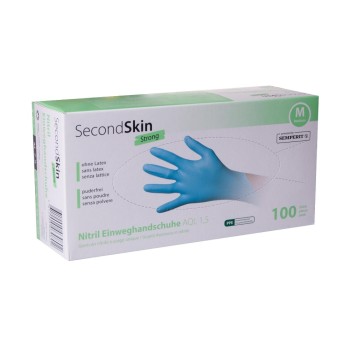 SecondSkin Nitrili Einweghandschuh M, 1 VP à 100 Stück SecondSkin Nitrili Einweghandschuh M, 1 VP à 100 Stück