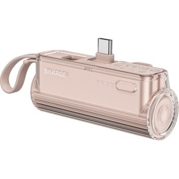 Sharge Flow Mini Powerbank Pink, 5000mAh, USB-C und USB-A, Powerdelivery 3.0