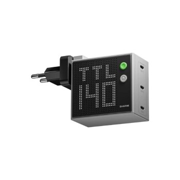 Sharge Ladegerät PIXEL 140, 140W, grey, 3x USB-C, PD3.1, GaN, Punktmatrix-Display
