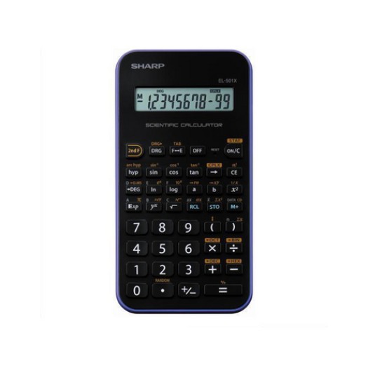 Sharp Calculatrice scolaire 10 digits, EL-501X-VL, noir/violet, 131 fonctions
