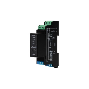 Shelly Pro 2PM LAN and WiFi-DIN-Rail Switch, 2-fach Schaltaktor with Leistungsmessung, BT