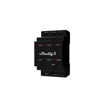 Shelly Pro 3 LAN and WiFi-DIN-Rail Switch, LAN and WLAN 3 Kanal Schaltaktor, Bluetooth