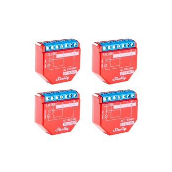 Shelly Plus 1PM WiFi-Switch Viererpack, WLAN Schalt-Messaktor, 16 A, Bluetooth