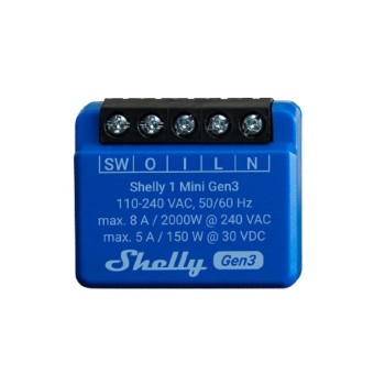 Shelly 1 Mini Gen3 WiFi-Switch, WLAN Schaltaktor, 8 A, Bluetooth