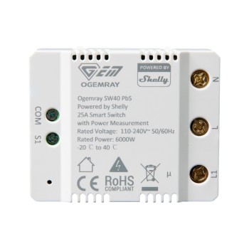 Shelly Ogemray Smart Relay 25A, Relaischalter 25A 6000W