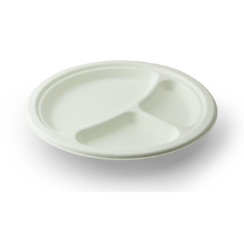 Sier Mondial Tellerrund 3-fach, 40 Stück, Ø225 x h19.6, 100% Zuckerrohrmark