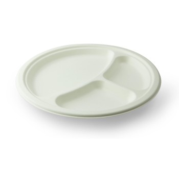 Sier Mondial Tellerrund 3-fach, 40 Stück, Ø258 x h25.5, 100% Zuckerrohrmark