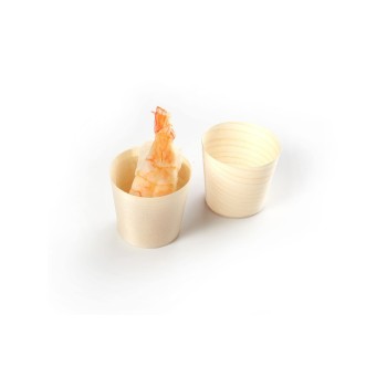 Sier Mini Becher Holz rund FSC, 100 Stück, Ø 45 x 45 mm