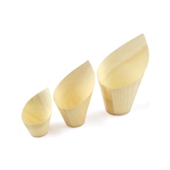 Sier Schälchen Holz oblique 11cl. FSC, 40 Stück, ø36 x h110/50mm