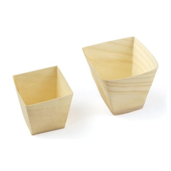 Sier Schälchen Holz konisch 11cl. FSC, 40 Stück, 55 x 55 x h55 mm