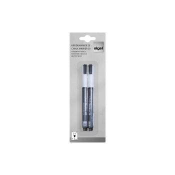 Sigel Kreidemarker 20 blanc 2erPack, Rundspitze 1-2mm