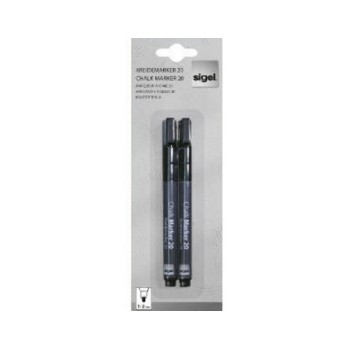 Sigel Kreidemarker 20 noir 2erPack, Rundspitze 1-2mm