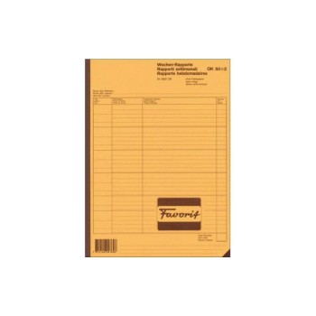 Favorit Wochenrapport, 50 x 2 Blatt, A4 white/weiss Favorit Wochenrapport, 50 x 2 Blatt, A4 white/weiss