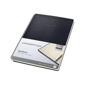 Sigel Bloc-notes à spirale A4 160 feuilles, quadrillées, noir Sigel Bloc-notes à spirale A4 160 feuilles, quadrillées, noir