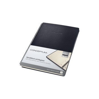 Sigel Bloc-notes à spirale A4 160 feuilles, quadrillées, noir Sigel Bloc-notes à spirale A4 160 feuilles, quadrillées, noir