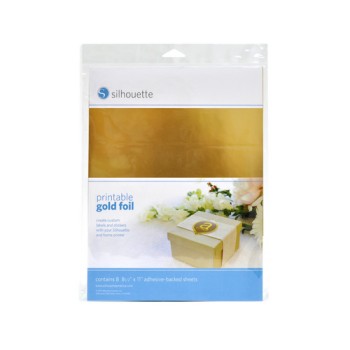 Silhouette Bedruckbare Goldfolie, Set mit 8 Stück, selbstklebende Rückseite Silhouette Bedruckbare Goldfolie, Set mit 8 Stück, selbstklebende Rückseite