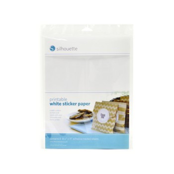 Silhouette Bedruckbare Aufkleber weiss, Set mit 8 Stück, selbstklebende Rückseite Silhouette Bedruckbare Aufkleber weiss, Set mit 8 Stück, selbstklebende Rückseite