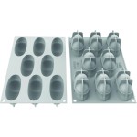 Silikomart Moule pour chocolat Moule en silicone Pétale de fleur Ovale, 2 pièces