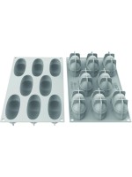 Silikomart Moule pour chocolat Moule en silicone Pétale de fleur Ovale, 2 pièces