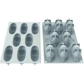 Silikomart Moule pour chocolat Moule en silicone Pétale de fleur Ovale, 2 pièces