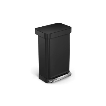 Simplehuman Treteimer rechteckig, black , matt, 45 Liter, Edelstahl