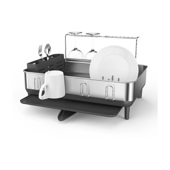 Simplehuman Abtropfgestell,silver gebürstet, Edelstahl, schwenkbarer Auslauf, Gummifüsse