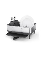 Simplehuman Abtropfgestell,silver gebürstet, Edelstahl, Auslauf, Gummifüsse