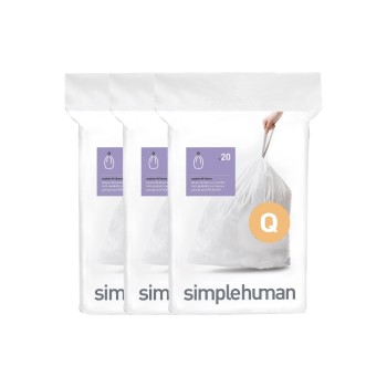Simplehuman Sacs poubelle Code Q, 50 l, 60 pièces