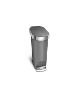 Simplehuman Poubelle à pédale Slim Step Can 40 l Gris