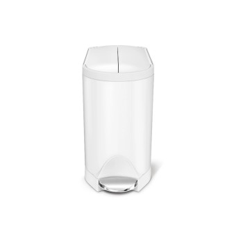 Simplehuman Abfalleimer, 10L, Edelstahl, white