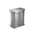 Simplehuman Bacs de recyclage CW2025 58 litres, argent