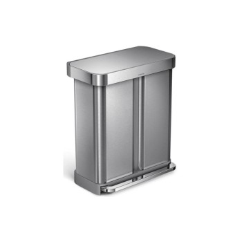 Simplehuman Bacs de recyclage CW2025 58 litres, argent