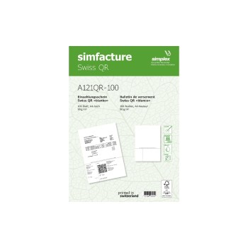 Simplex Bulletin de versement Simfacture Swiss QR 100 feuilles, blanc