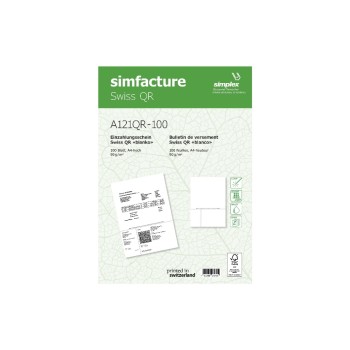Simplex Bulletin de versement Simfacture Swiss QR 500 feuilles, blanc Simplex Bulletin de versement Simfacture Swiss QR 500 feuilles, blanc