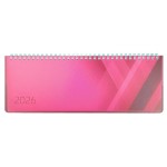 Simplex Pultkalender Colors 2026, pink, 1 Woche/2 Seiten, 290x105mm