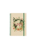 Simplex Schüleragenda Graspapier weekly A6, 1 Woche auf 2 pages, 12 Mt. Love