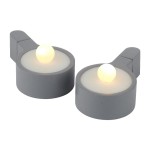 Sirius Set de bougies à chauffe-plat LED Amalia Ø 3.9 x 1.8 cm, Gris, 2 pces