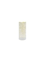 Sirius LED-Glas Windlicht Frida white, 15 LEDs, 8x20cm, exkl. 3xAA