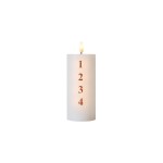 Sirius Bougie LED Sille Advent, Ø 7 x 15 cm, blanc